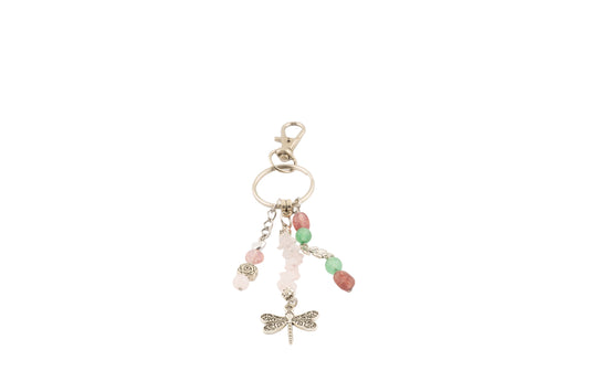 Porte-clés – Quartz rose, quartz strawberry et aventurine - Jardin Secret