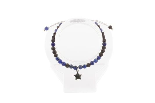 Bracelet – sodalite et pierre de lave - étoile